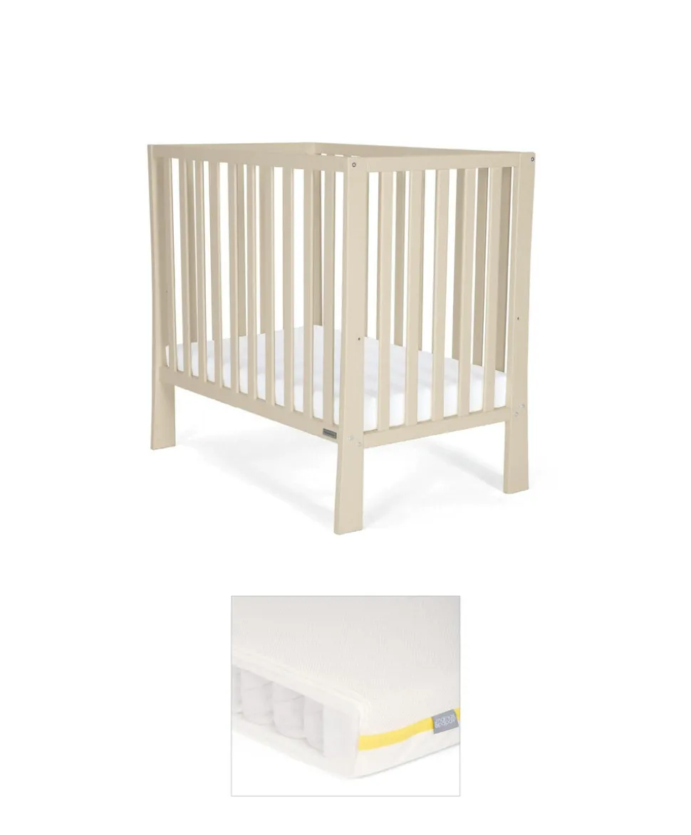 Petite Cot Bundle with Essential Pocket Spring Mattress - Cashmere