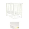 Petite Cot Bundle with Essential Pocket Spring Mattress - Pure White