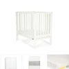 Petite Cot Bundle with Essential Pocket Spring Mattress (4 Pieces) - Pure White