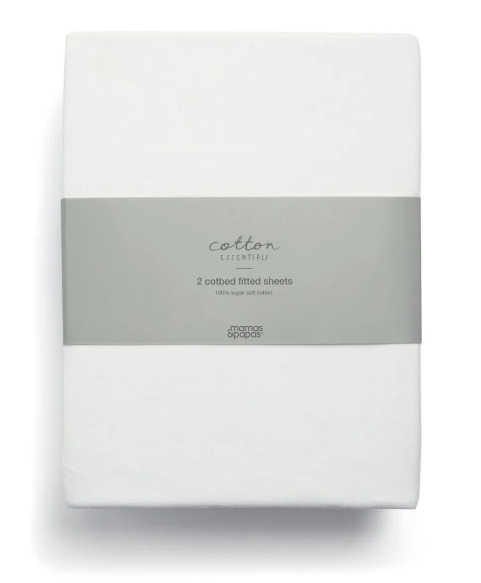 Premium Micro Motion Cotbed Mattress & Fitted Sheets (2 Pack) - White