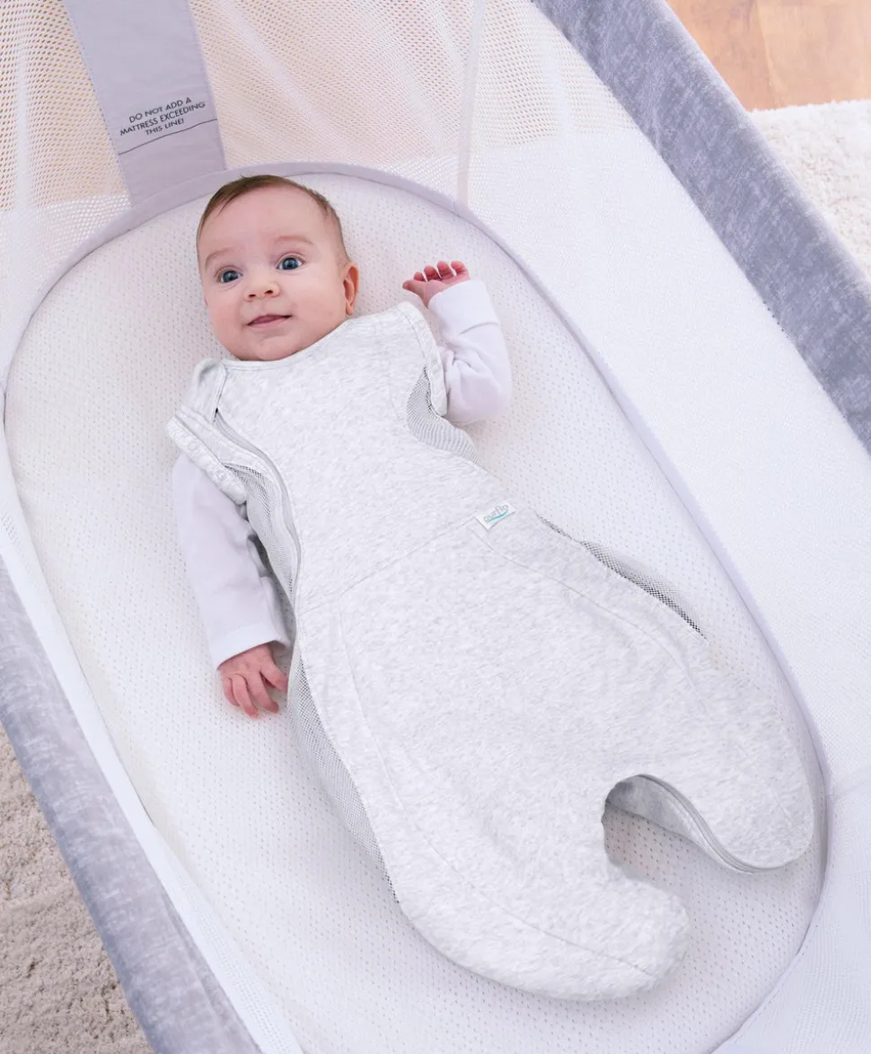 Purflo Swaddle to Sleep Bag 0-4 Months (0.5 Tog) - Minimal Grey