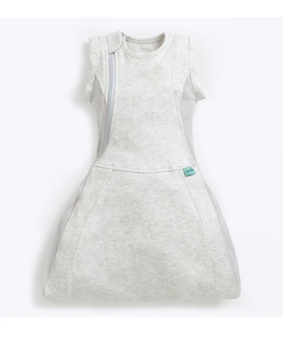 Purflo Swaddle to Sleep Bag 0-4 Months (0.5 Tog) - Minimal Grey