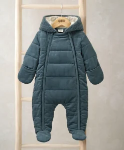 Quilted Cord Pramsuit - Blue
