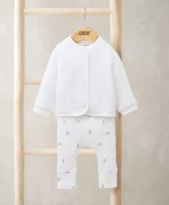 Quilted Jacket, Bodysuit & Bottoms Set (3 Pieces) – Bunny Print