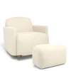 Royton Nursing Chair & Footsool Set - Off White Boucle