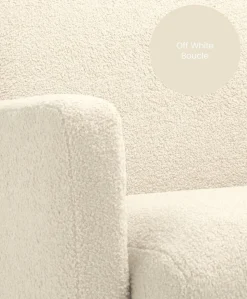 Royton Nursing Chair & Footsool Set - Off White Boucle