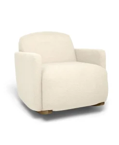 Royton Nursing Chair & Footsool Set - Off White Boucle