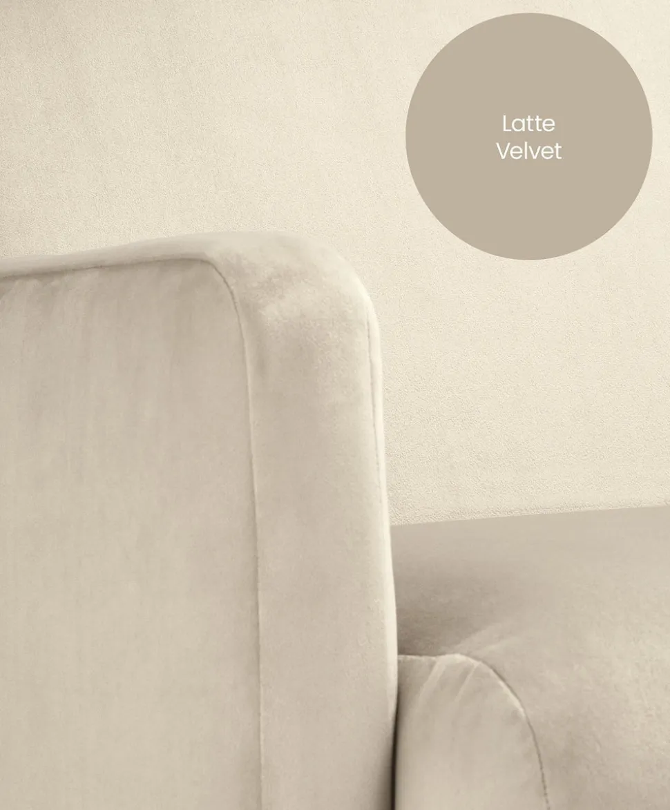 Royton Nursing Chair & Footsool Set - Latte Velvet