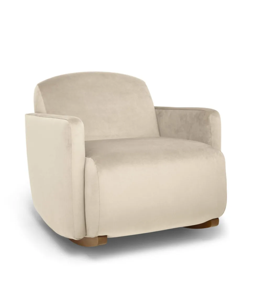 Royton Nursing Chair & Footsool Set - Latte Velvet