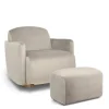 Royton Nursing Chair & Footsool Set - Stone Velvet