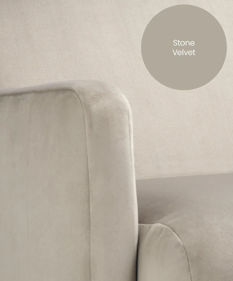 Royton Nursing Chair & Footsool Set - Stone Velvet