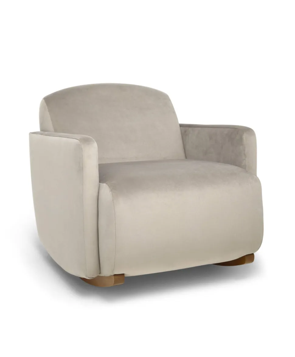 Royton Nursing Chair & Footsool Set - Stone Velvet