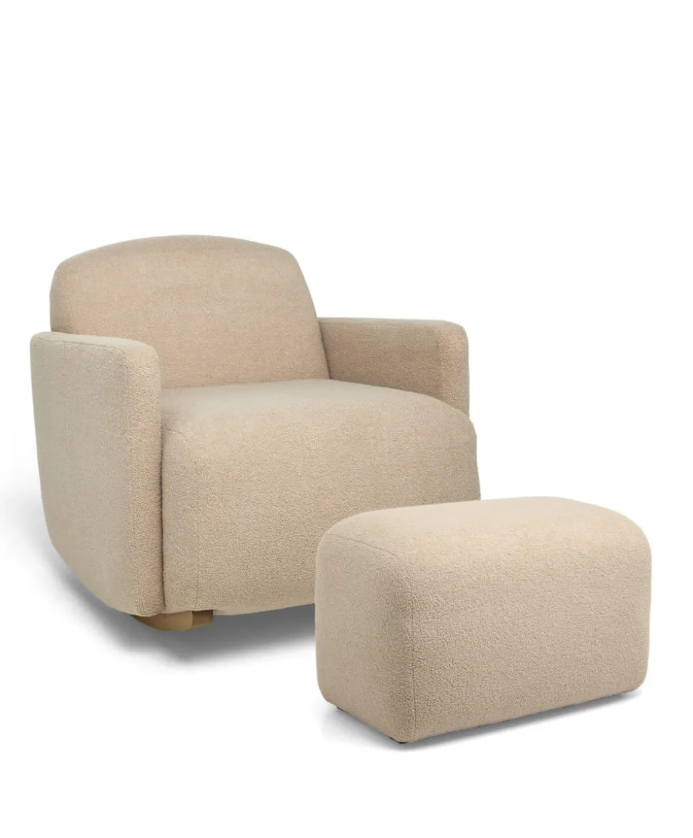 Royton Nursing Chair & Footsool Set - Oatmeal Boucle