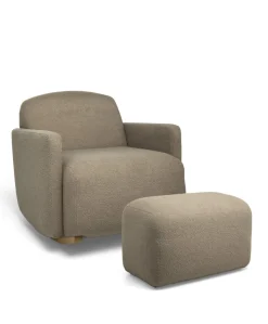 Royton Nursing Chair & Footsool Set - Mink Boucle