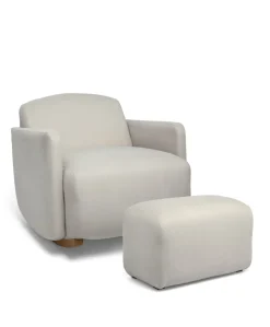 Royton Nursing Chair & Footsool Set - Silver Woven