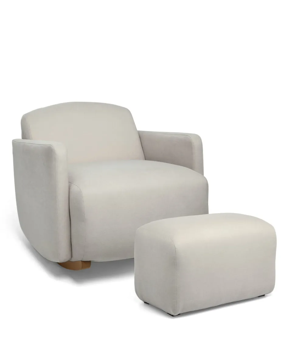 Royton Nursing Chair & Footsool Set - Silver Woven