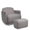 Royton Nursing Chair & Footsool Set - Grey Woven