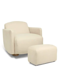 Royton Nursing Chair & Footsool Set - Camel Woven