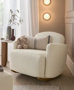 Royton Nursing Chair & Footsool Set - Oyster Chenille Boucle