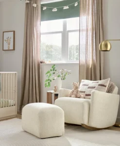 Royton Nursing Chair & Footsool Set - Sandstone Textured Weave