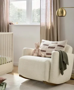 Royton Nursing Chair & Footsool Set - Sandstone Textured Weave