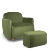 Royton Nursing Chair & Footsool Set - Olive Velvet