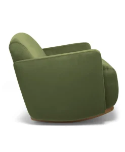 Royton Nursing Chair & Footsool Set - Olive Velvet