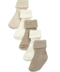 Sand Chunky Cotton Socks - Set of 5