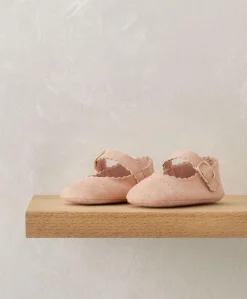 Scallop Pram Shoes - Pink