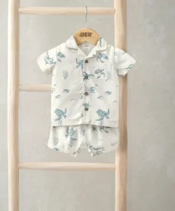 Shirt & Shorts Set (2 Pieces) - Turtle Print