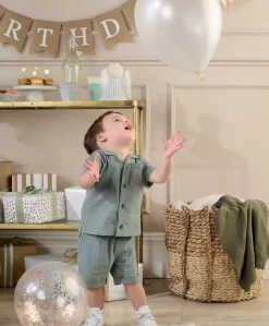 Shirt and Short Outfit Set - Green