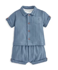 Shirt, Shorts, and Bodysuit Set (3 Pieces) - Blue