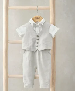 Shirt, Waistcoat, Trousers & Bow Tie Set (4 Pieces)