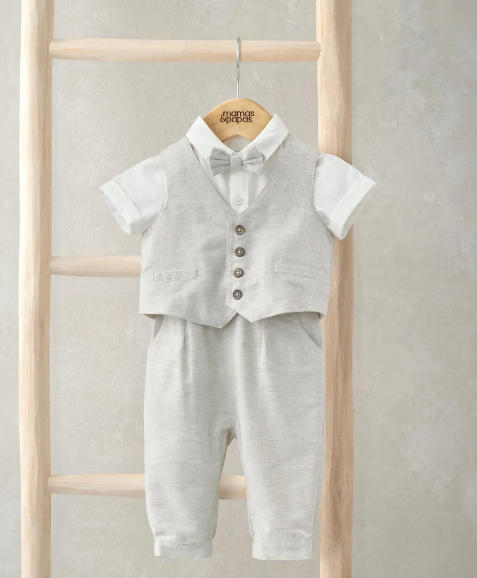 Shirt, Waistcoat, Trousers & Bow Tie Set (4 Pieces)