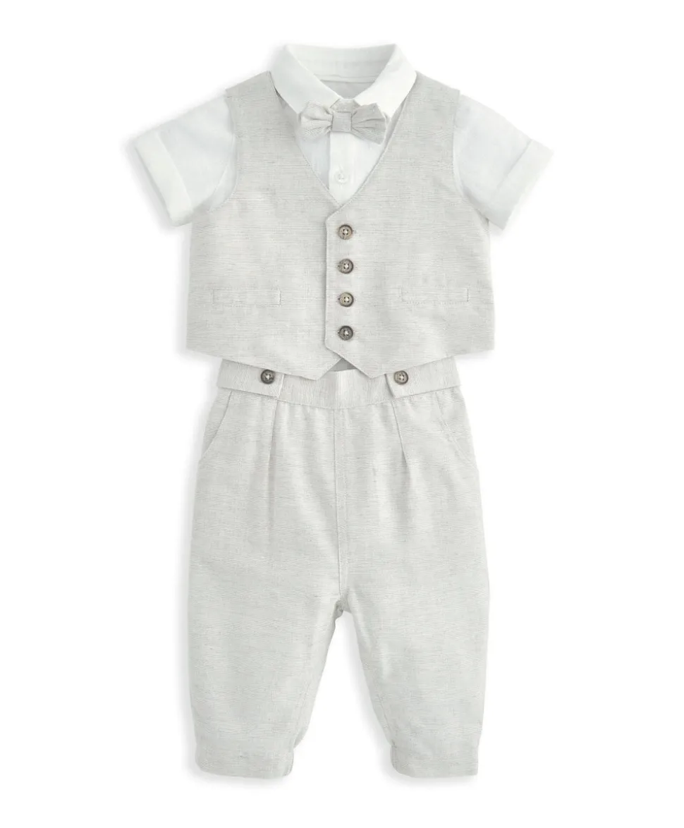 Shirt, Waistcoat, Trousers & Bow Tie Set (4 Pieces)