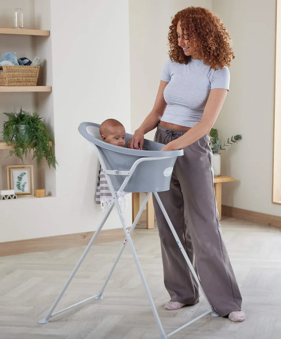 Shnuggle Baby Bath with Plug - Pebble Grey