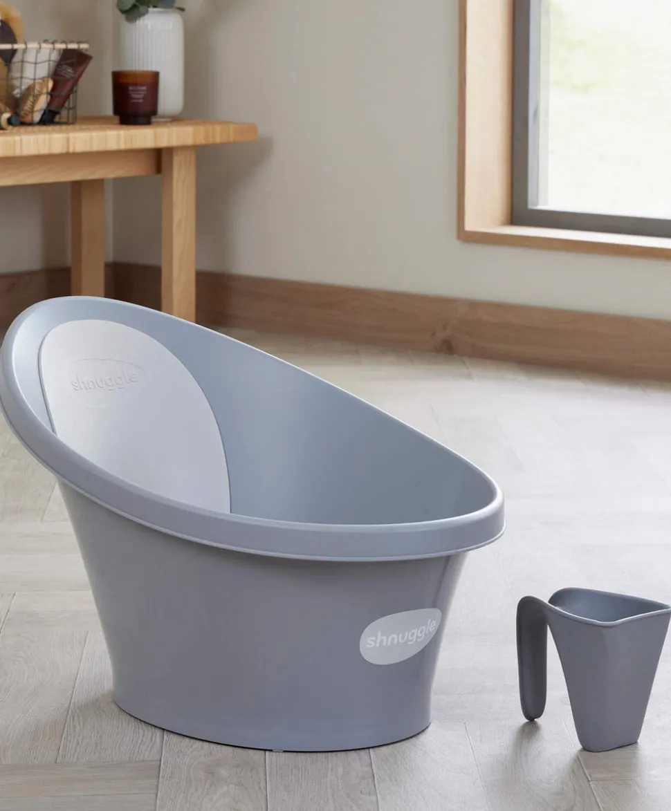 Shnuggle Baby Bath with Plug - Pebble Grey