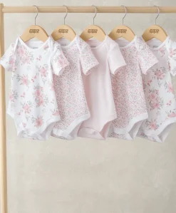 Short Sleeve Bodysuits (Pack of 5) - Floral