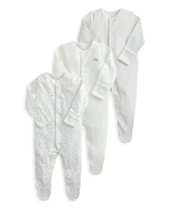 Sleepsuits (Pack of 3) - Cloud Stripe & Placement Prints