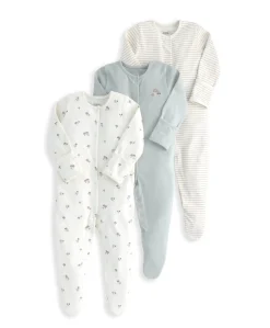 Sleepsuits (Pack of 3) - Mushroom Print