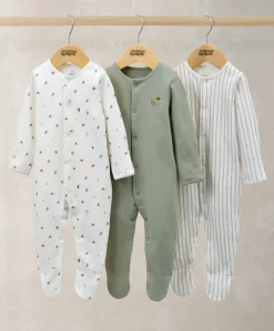 Sleepsuits (Pack of 3) - Outdoor Stripe