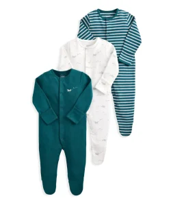 Sleepsuits (Pack of 3) - Planes Stripe