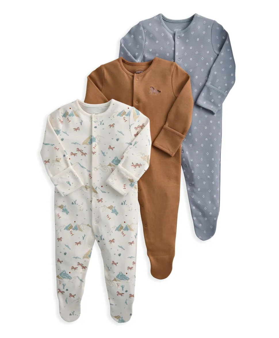 Sleepsuits (Pack of 3) - Rodeo Cards & Horse