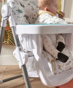 Snax Highchair & Weaning Splash Mat Bundle - Happy Planet