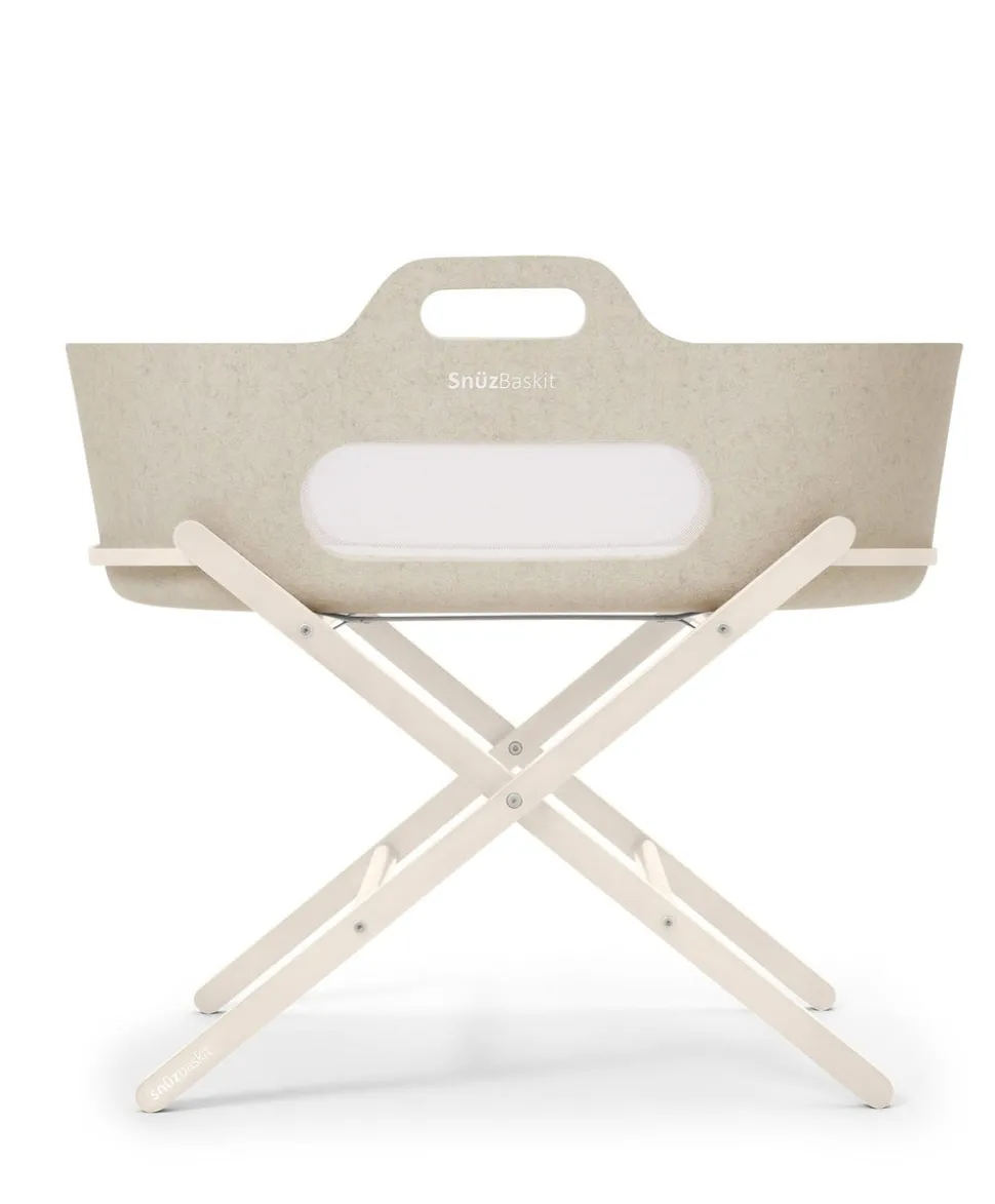 SnuzBaskit Barley Moses Basket & Cashmere Stand - Barley/Cashmere