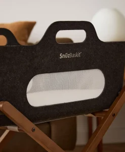 SnuzBaskit Moses Basket & Stand - Graphite/Walnut