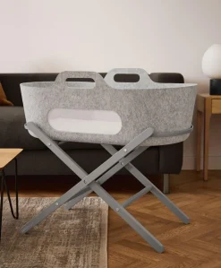 SnuzBaskit Moses Basket & Stand - Light Grey/Dove