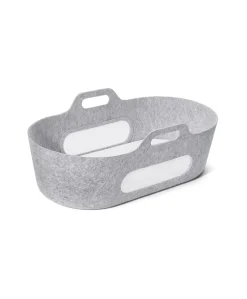 SnuzBaskit Moses Basket & Stand - Light Grey/ Natural