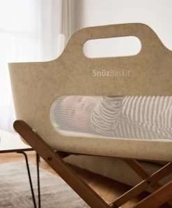 SnuzBaskit Moses Basket & Stand - Barley/Walnut