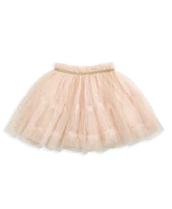 Sparkle Mesh Tutu Skirt with Metallic Waistband - Pink